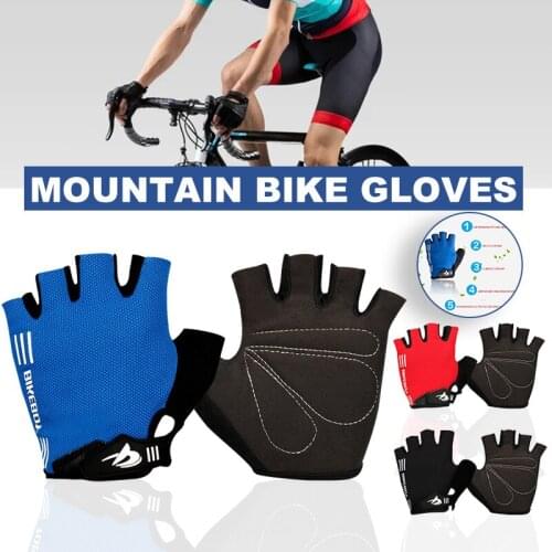 Newly Non-slip Half Finger Gloves with Wrist Wrap Support Padded Fitness Short Open Finger Glove for Riding Sports Summer