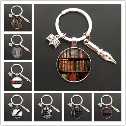 New Classic Library Book Keychain Old Old Book Keychain Librarian Keyring Gift Gifts for nerd writers and teachers