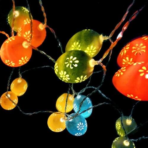 2Meter 10 LED Easter Egg String Lights Battery Operated Fairy String Lights Easter Party Home Decor