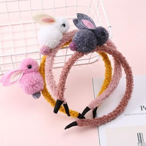 Cute rabbit Headband baby Hair Headbands Plush Hair Accessories Gift Head Band On Head Caps