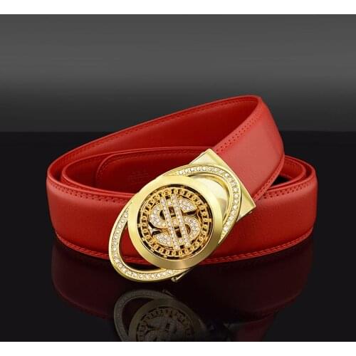 Mens belt Luxury Brand automatic belt male Jeans Fashion Designer Belt fancy vintage exquisite red genuine leather Waist Strap