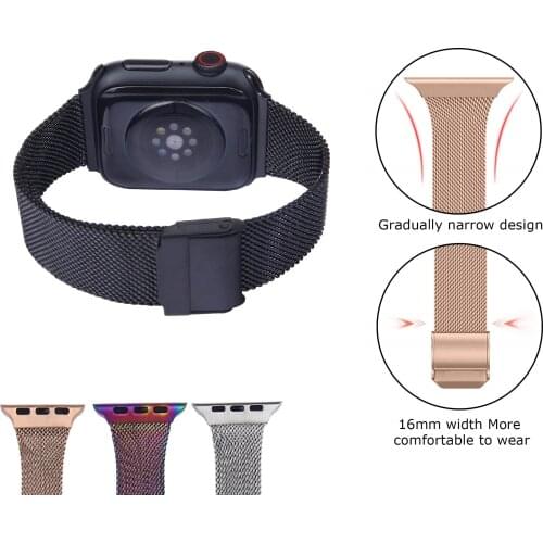 Milanese Slim strap For Apple Watch band 44mm 40mm iWatch band 42mm 38mm Stainless steel bracelet Apple watch series 6 5 4 3 SE