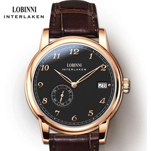LOBINNI Luxury Hangzhou 5000A Micro-Rotor Movement Men Automatic Watches Ultra-Thin Waterproof Mens Menchical Wristwatch