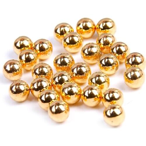 Retail Small Bag Metallic Gold Color Round Beads 4mm 5mm 6mm 7mm 8mm 10mm No Hole Imitation Reisn Pearls DIY Crafts Decoration