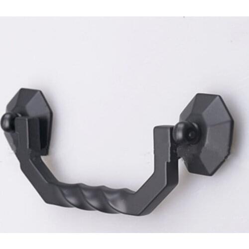 115mm modern simple black drop ring cupboard dresser drawer cabinet solid furniture pull knob handle 4.5"