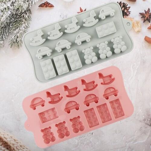 Silicone Mold For Chocolate Candy Pudding Baking Accessories Fondant Trojan Horse Car Silicone Cake Decoration DIY Molds