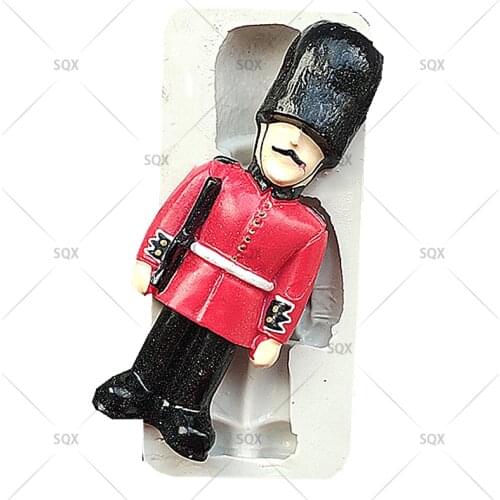 Soldier Silicone Fondant Cake Mold Christmas Pattern Biscuits Sugar Craft Chocolate Candy Decorating Mould15285-286