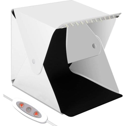 2 LED Folding Lightbox 40*40 Portable Photography Photo Studio Softbox Adjustable Brightness Light Box for DSLR Camera