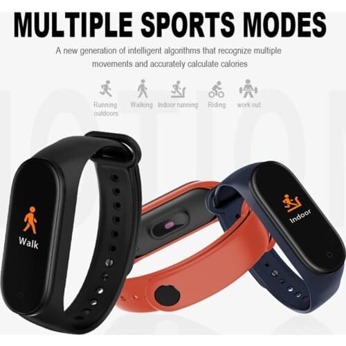 M4 Smart Digital Watch Bracelet for Men Women with Heart Rate Monitoring Running Pedometer Calorie Counter Health Sport Tracker