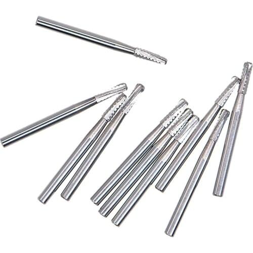 10pcs/box Dental High Speed Drill Dentist Broken Crown Needle Tools for break crown Endodontic Silver Plated Handle 1958# 1957
