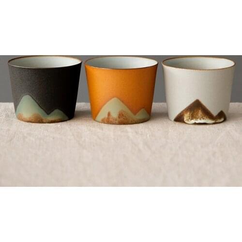 Creativity Coarse Pottery Teacups Tea Set Mugs Porcelain Ceramic Bowls Handmade Bubble Tea Cup Stoneware Chinese Style Cups