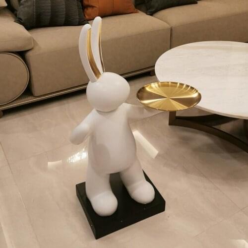 Ornaments For Home Multifunctional Rabbit Floor Figurines For Interior Storage And Bag Rack Nordic Home Decor Sofa Side Table