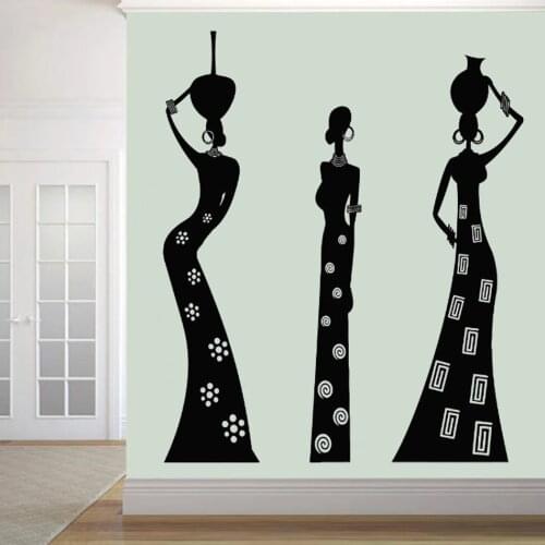 Vinyl Decals Wall African Woman Native Black Girls Ethnic Style Stickers Sconce Unique Bedroom Interior Home Decor Murals DW9539