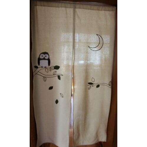 Fresh daisy embroidered door curtain cotton and linen curtain door curtain 85X150CM