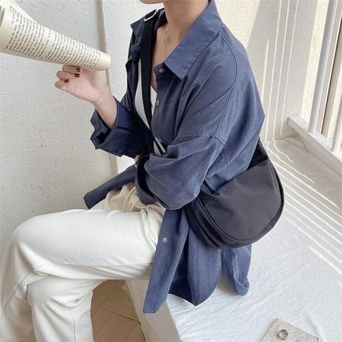 Womens bag 2021 Korean spring new large capacity dumpling bag casual one shoulder nylon messenger bag trend