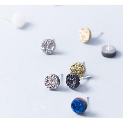 MloveAcc 925 Sterling Silver Earrings Stud Fashion Women Men Lovers Crystal Stone Earrings for Gifts