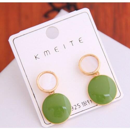 2020 Enamel Pendientes Femme Fashion Gold Color Stud Earrings for Women Circle Brinco boucle d'oreille Bijoux