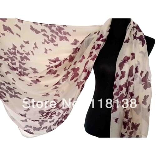 Womens Butterfly Print Scarf Shawl Wrap Oversize Spring Accessories Scarves, Free Shipping