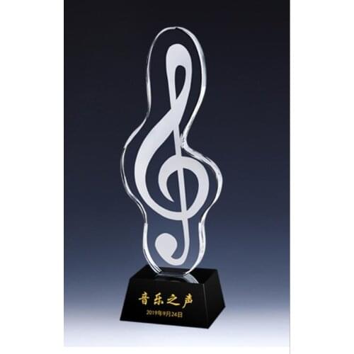 The sound of music medal of music competition Crystal notes trophy customized customized creative Customized Lovely ornament