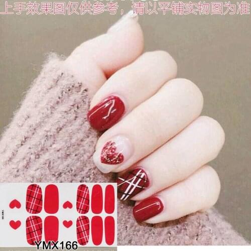 1PC Nail art Full-Cover Sticker Sheet 14tips Sticker Polish Sticker YMX161-176