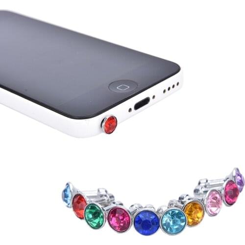 10pcs Bling Diamond Earphone Jack Plug Universal 3.5mm Cell Phone Earphone Plug Headphone Jack Stopper Accessories