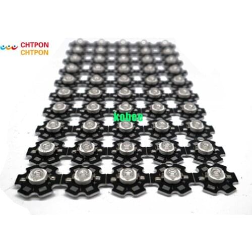 100PCS 3W Royal Blue 445-450NM High Power LED Emitter 700mA with 20mm Star Base for Plant Grow/Aquarium