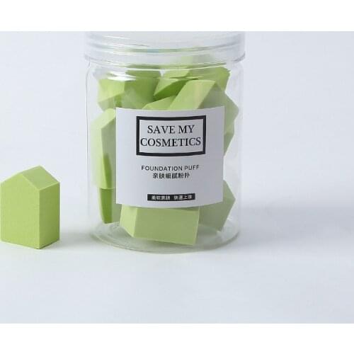 15pcs/Set Small House Sponge Powder Puffs Wet and Dry Use Matcha Color Beauty Eggs Beauty Cosmestic Tools