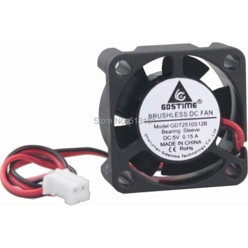 2pcs/lot Gdstime 5V 2Pin 2510 25x10mm Micro Machine DC Cooling Exhaust Cooler Fan 25mm