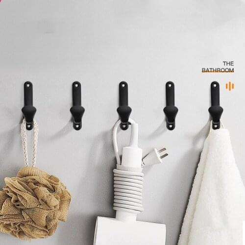 5PCS StorageHook Bedroom Clothes Hanger Key Hat Bag Hanger Racks Holder Wall Mounted Clothes Aluminum alloy Hook Home decoration