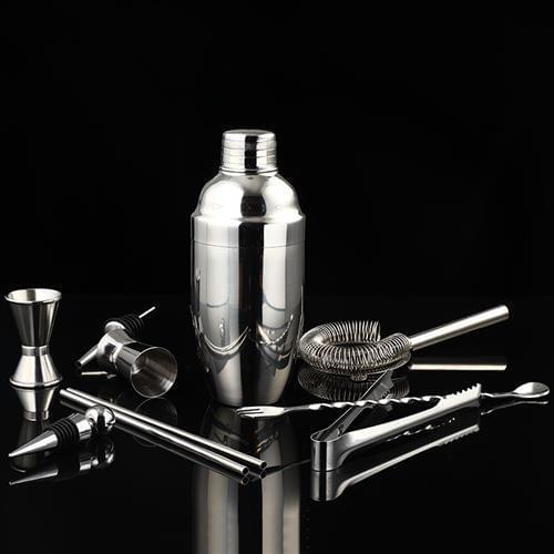 6-Pcs Classic Set Stainless Steel Cocktail Shaker Mixer Bartender Browser Kit Bars Set Tools Bar Set Bartender Barware