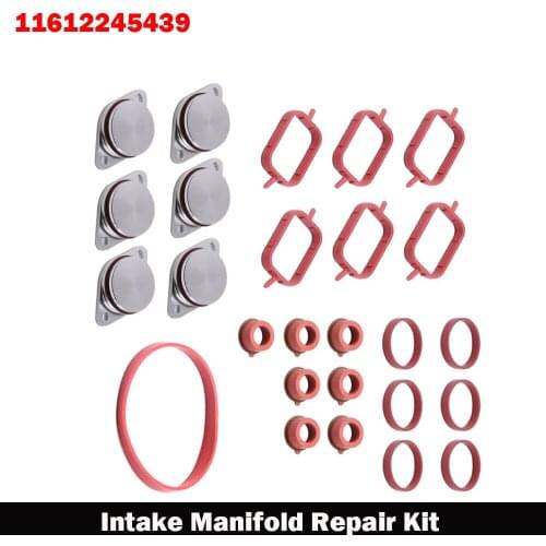 6x 33mm for BMW Diesel Swirl Blank Flaps Repair KIT w Intake Gasket AP 11617790198 11612246945 11617800585 11612245439