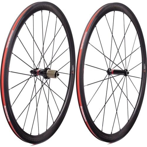 700C 38mm Clincher 23mm Wide Carbon Fiber Road Bicycle Wheels