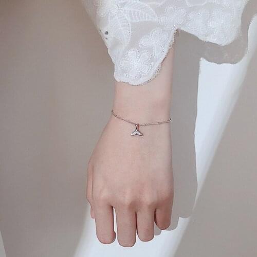 925 Sterling Silver Shiny Zircon Fahion Elegant Wedding Party Mermaid Tail Bracelet Jewelry for Women Girlfriend Gift 2020 New