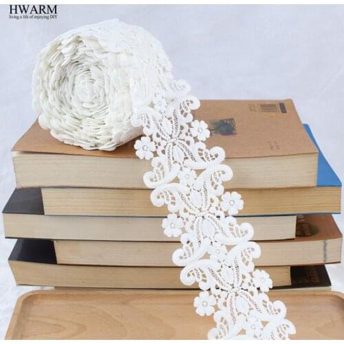 African lace fabric ribbon wedding decoration trim DIY 2yard Exquisite Water-soluble Embroidery Milk Silk Lace New White laces