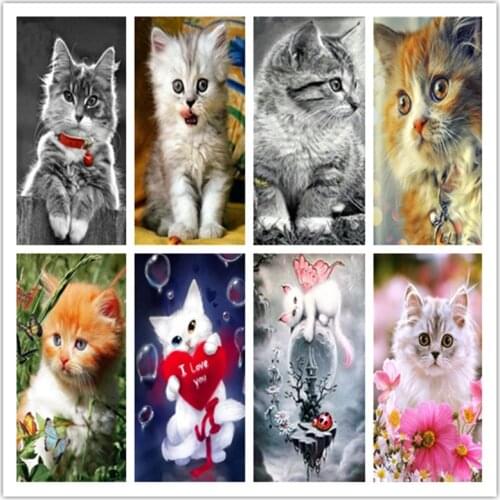Diamond Painting Cat Picture Full Square Diamond Embroidery Animal Rhinestone Cross Stitch Diamond Mosaic Crafts Painting