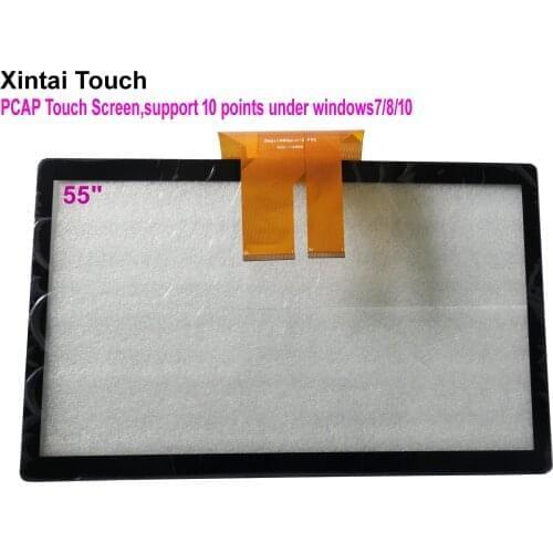Free Driver USB 55" Projected capacitive touch screen overlay kit / multi 10 points PCAP touch panel for touch monitor