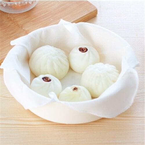 Household Cotton Non-stick Steamer Mat Round Steamed Cloth Steamed Buns Filter Cloth Kitchen Supplies Home Accessories Tool