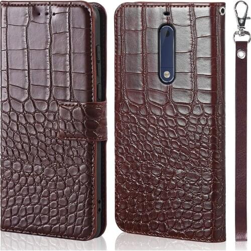 DOREXLON for Nokia 5 Case crocodile texture leather Phone Case for Nokia5 Cover Fundas for Nokia 5 magnet clasp phone Case