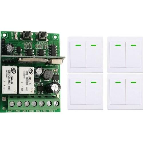 Individual learning code DC9V 12V 24V 10A 2CH digital Remote Control Switch Receiver Wall Transmitter Wireless Power Switch