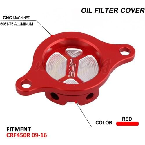 CNC Motorcycle Billet Oil Filter Cap Cover For Honda CRF450R CRF 450R 2009 2010 2011 2012 2013 2014 2015 2016