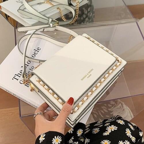 Elegant Female Square Crossbody bag 2020 Fashion New High quality Leather Womens Designer Handbag Chain Shoulder Messenger Bag