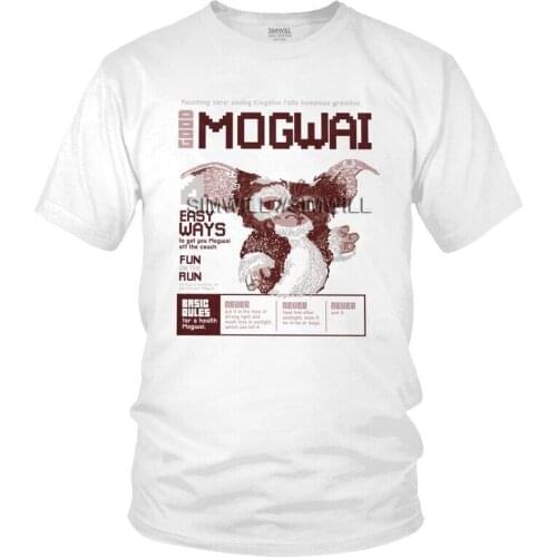 Male Gremlins Mogwai Rules T-Shirt Harajuku 80s Movie Gizmo Tshirt Short Sleeve Hip Hop T Shirt Homme Cotton Tee Merch