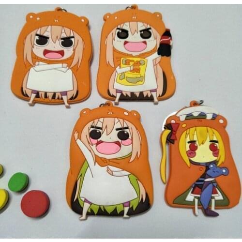 Himouto Umaru-chan Double-Side Soft Rubber Keychain Doma Umaru Pendant Keychain Anime Halloween Christmas New Year Holiday Gift