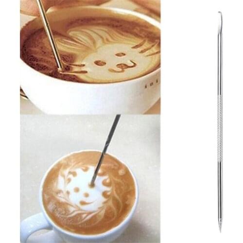 Stainless Steel Coffee Art Needle Coffee Latte Cappuccino Flower Pin Garland Needle DIY Fancy Kitchen Tools Coffee Stencils