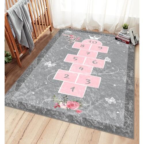 Hopscotch childrens room carpet play mat educational cloudy living room