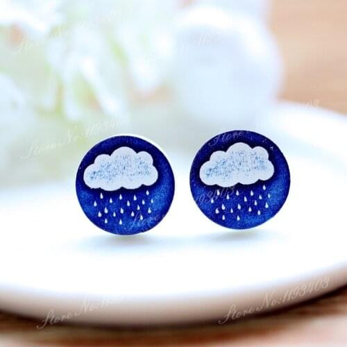 16mm Rain Round High Quality Photo Wood Laser Cut Cabochon to make Rings, Earrings, Bobby pin,Necklaces, Bracelets-(WEH-21)