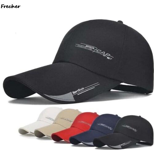 2021 Sports Cap Mens Hat For Fish Outdoor Fashion Line Baseball Cap Long Visor Brim Shade Snapback Sun Hat Bone Gorras Men Women