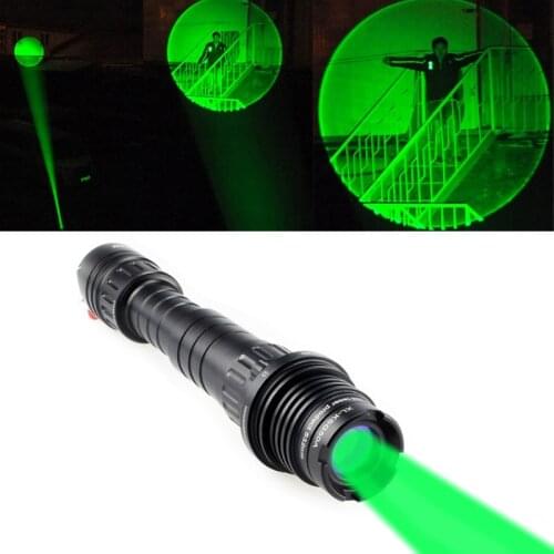Zoomable 100mW High Power Green Laser Designator Flashlight Small/Big Adjustable Laser Size for Rifle Hunting Remote Switch