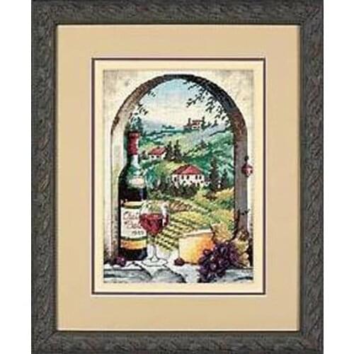 Lovely Cute Counted Cross Stitch Kit Dreaming of Tuscany Vineyard Grapery Vinery Wine Grape Village dim 06972 6972