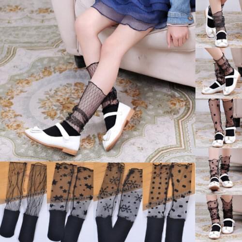 Fashion Baby Girls Ruffle Fishnet Ankle High Sock Lace Mesh Fish Net Socks
